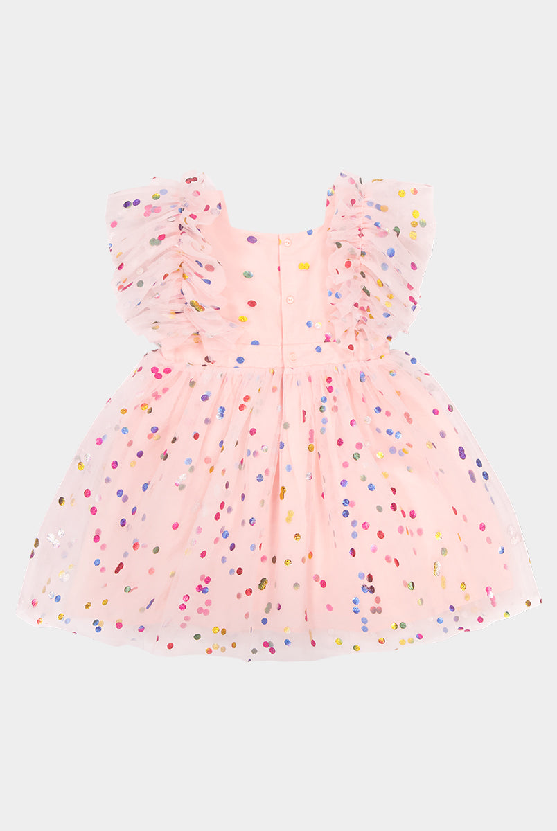 Singapore Tulle Dress, Rainbow Polka – view 9