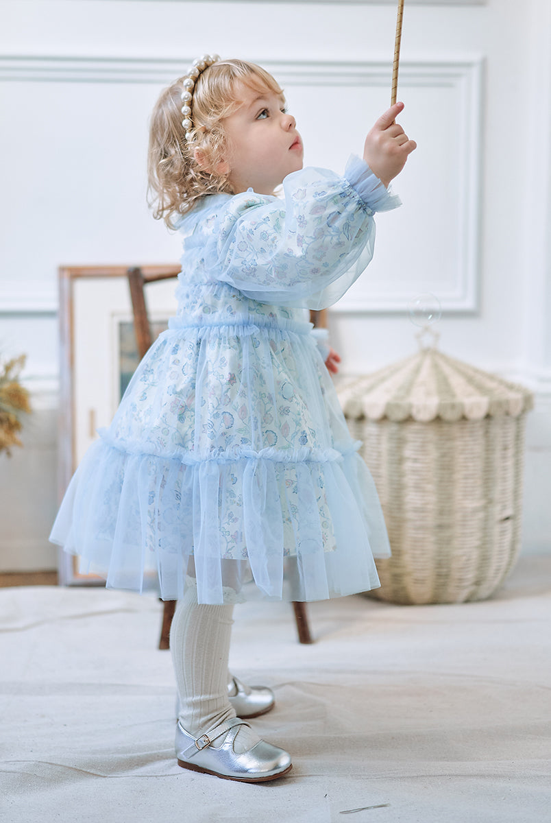 Skylar Tulle Dress, Primrose Vine Yard - Blue – view 3
