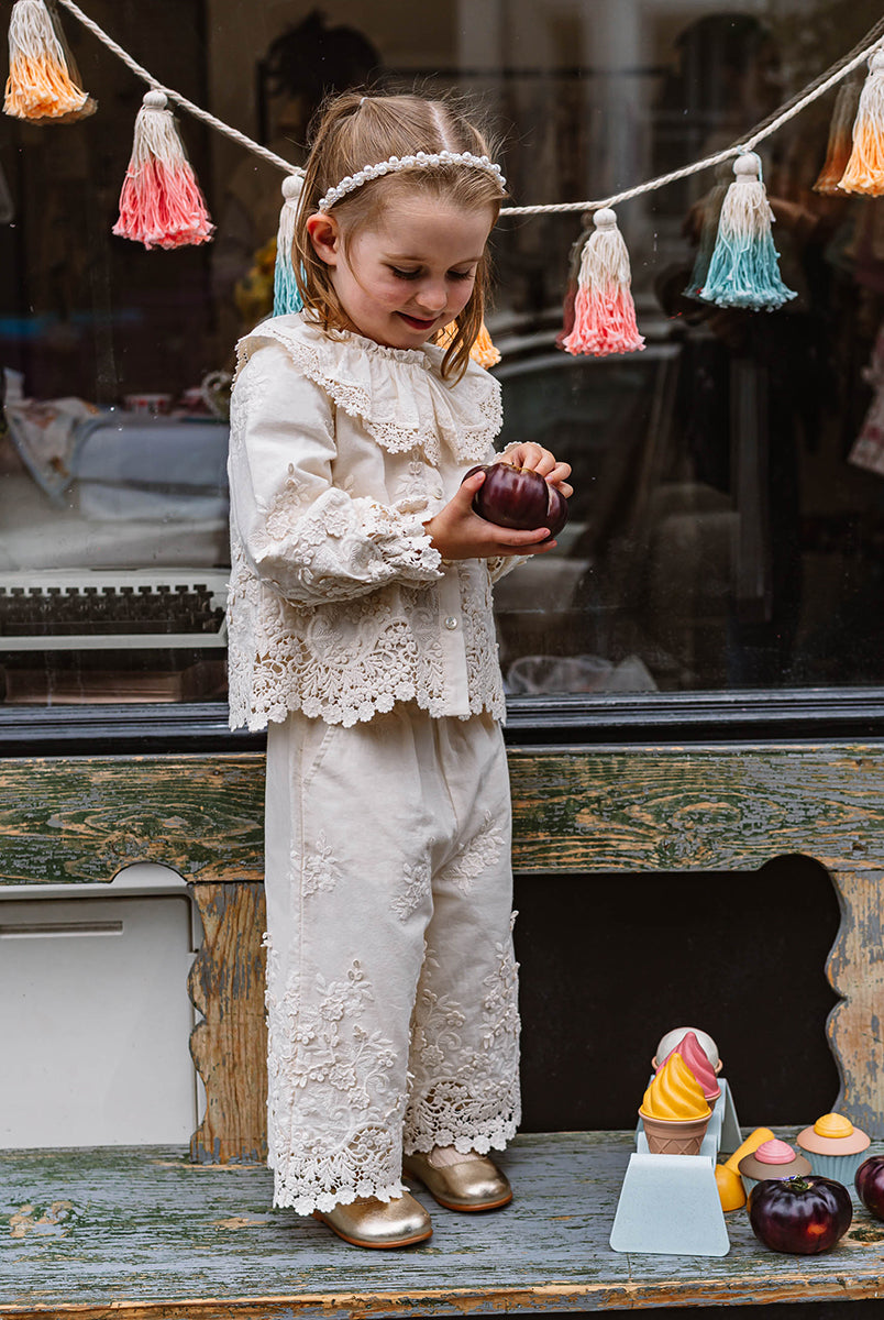 Lucerne Broderie Anglaise Blouse, Crème Brulee – view 6