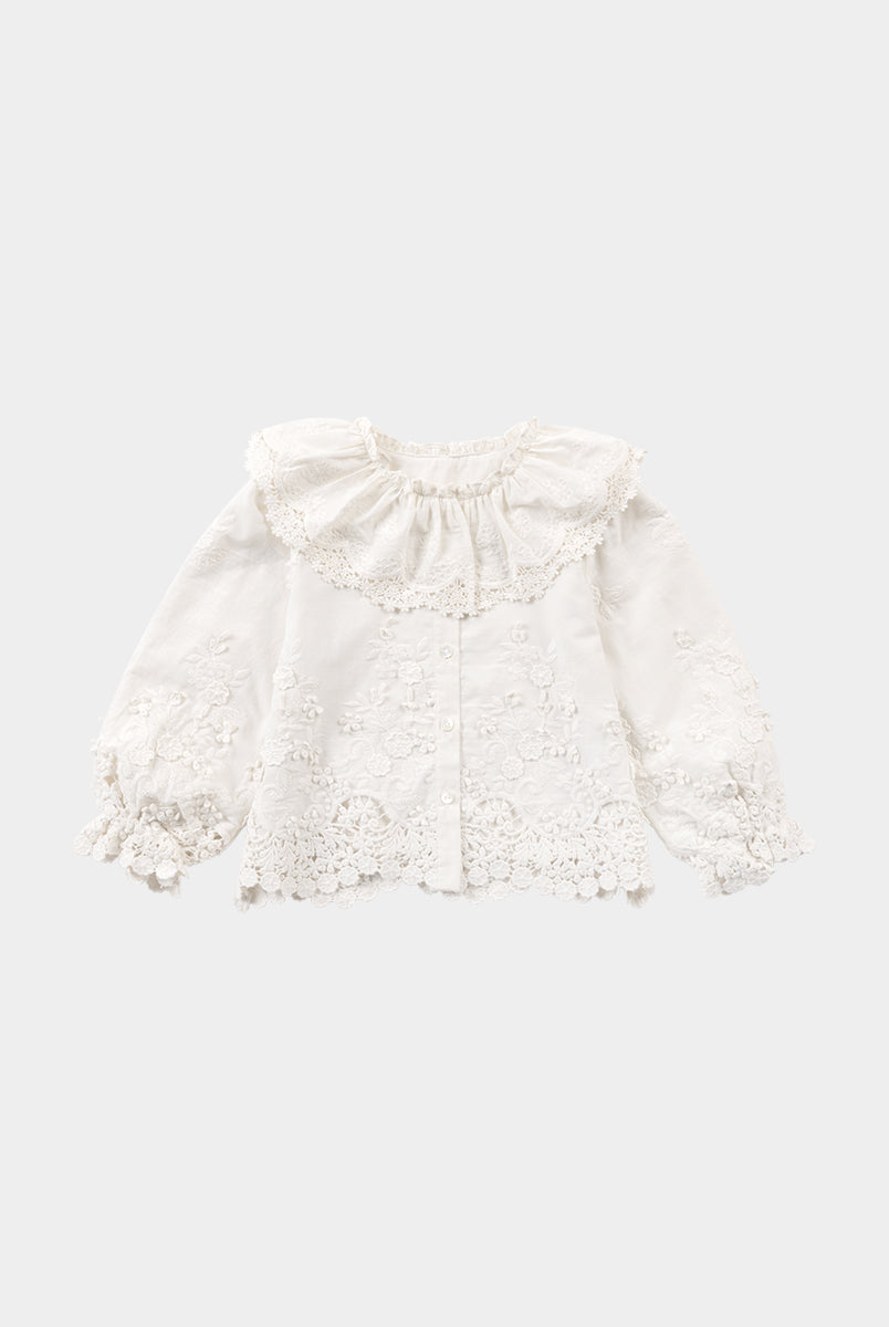 Lucerne Broderie Anglaise Blouse, Crème Brulee – view 2