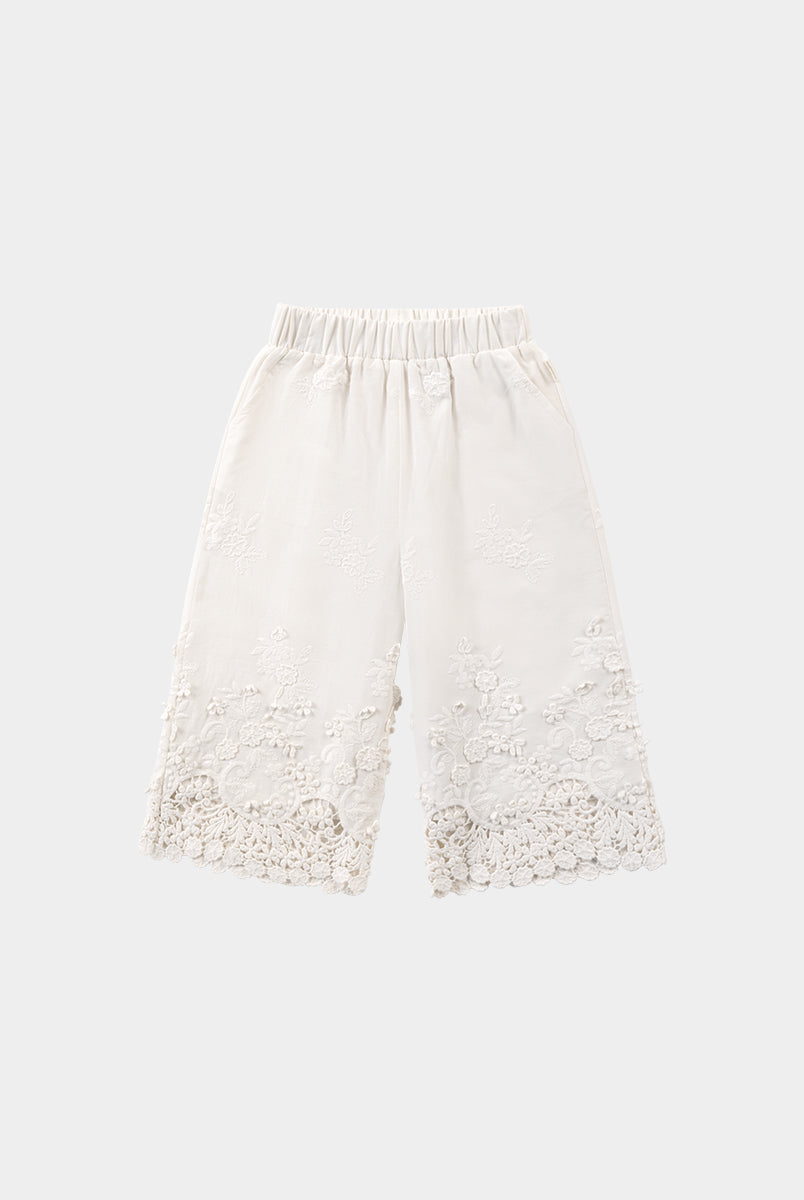 Lucerne Broderie Anglaise Trousers, Crème Brulee – view 2