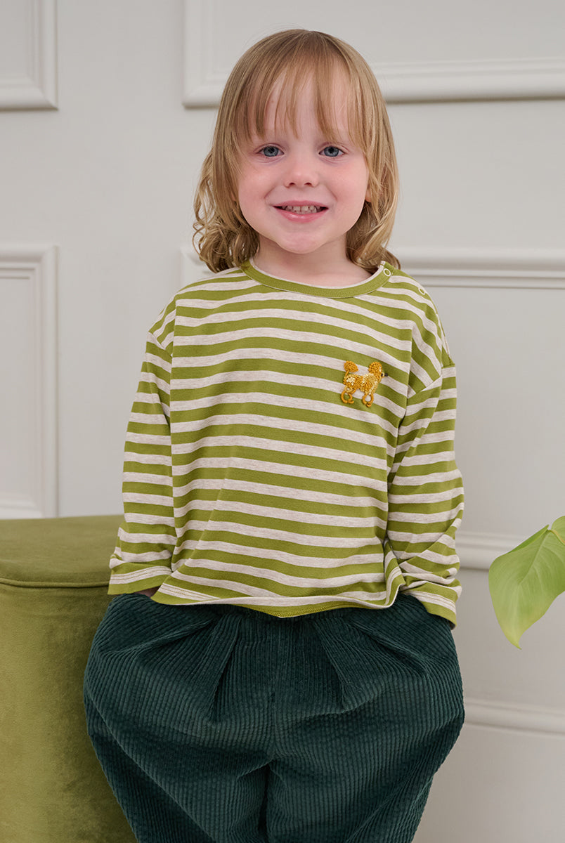 Chicago Stripe Tee, Green Stripe – view 6