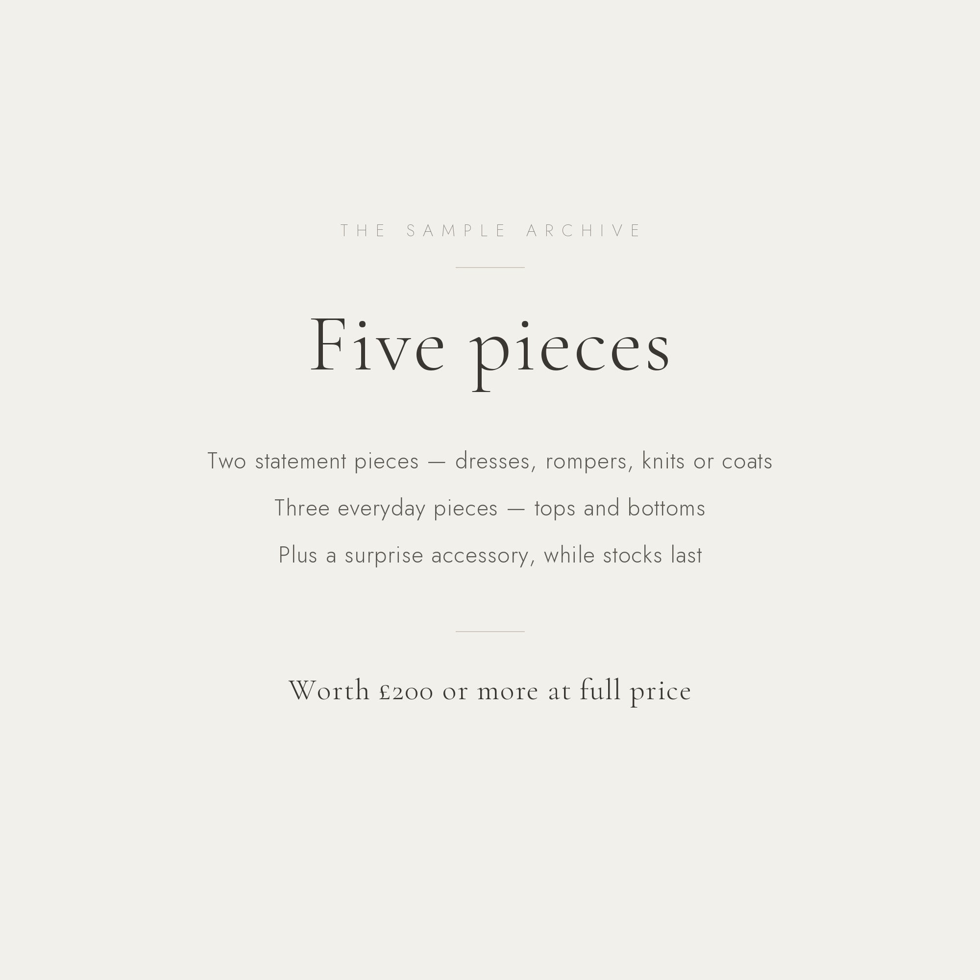 What is inside the five piece Lucky Bag - two statement pieces, three everyday pieces, worth 200 pounds or more